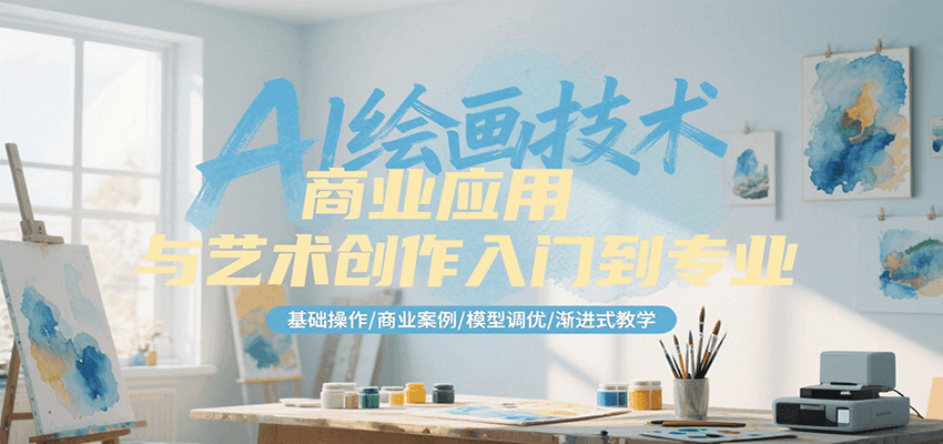 AI绘画技术商业应用与艺术创作入门到专业，基础操作/商业案例/模型调优/渐进式教学-优优云网创优优云网创资源站