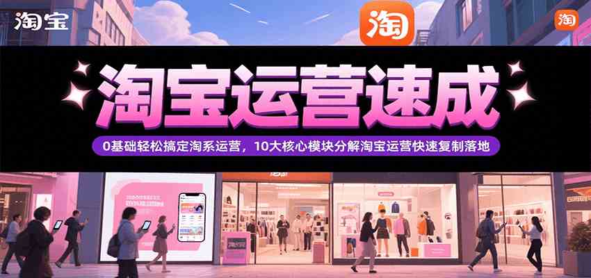 淘宝运营速成，0基础轻松搞定网店运营，10大核心模块分解快速复制落地（更新）-优优云网创优优云网创资源站