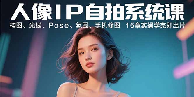 人像IP自拍系统课：构图、光线、Pose、氛围、手机修图 15章实操学完即出片-优优云网创优优云网创资源站