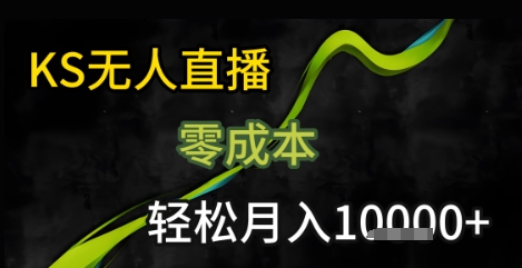 KS无人直播25年最新玩法，只需一部手机，轻松月入1W+【揭秘】-优优云网创优优云网创资源站
