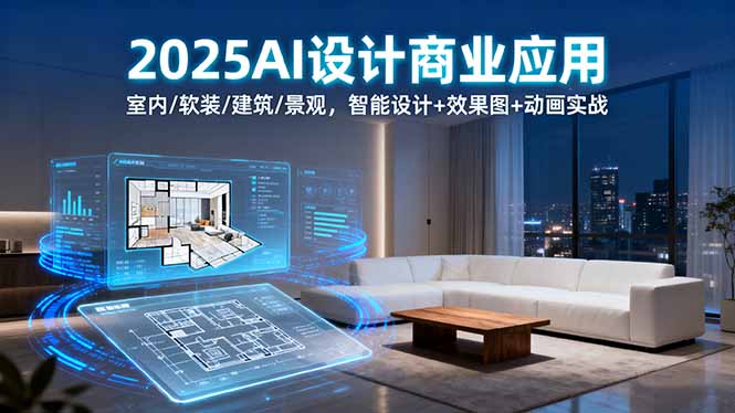 2025AI设计商业应用：室内/软装/建筑/景观，智能设计+效果图+动画实战-优优云网创优优云网创资源站