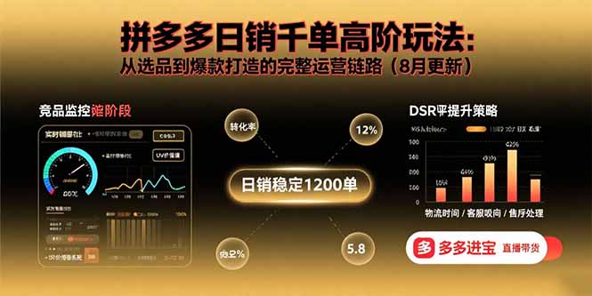 拼多多日销千单高阶玩法：从选品到爆款打造的完整运营链路(8月更新-优优云网创优优云网创资源站